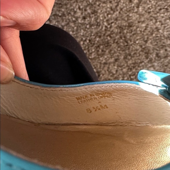 Lilly Pulitzer Turquoise Patent Leather Slingback Heels size 8.5 - Picture 10 of 13